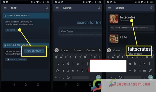 Cách thêm bạn bè trên steam bằng app moblie  