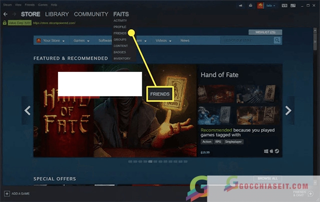 cách gửi link kết bạn cho bạn bè trên steam 