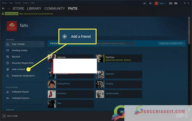 cách gửi link kết bạn cho bạn bè trên steam 