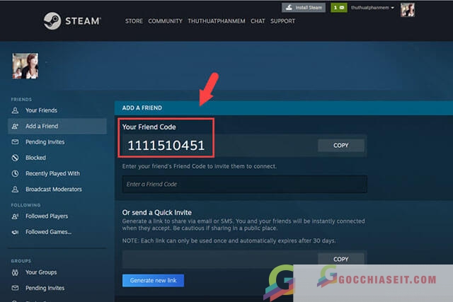 Cách kết bạn trên Steam