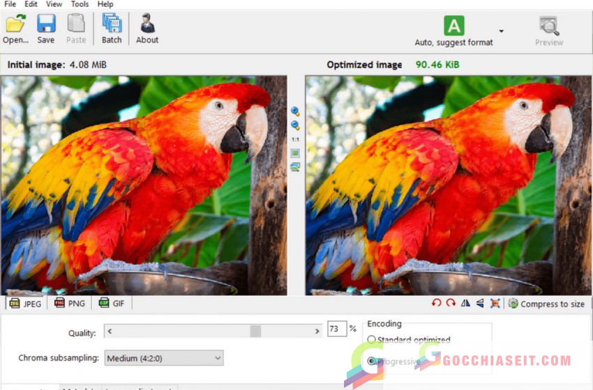 Phần mềm giảm dụng lượng ảnh Radical Image Optimize Tool