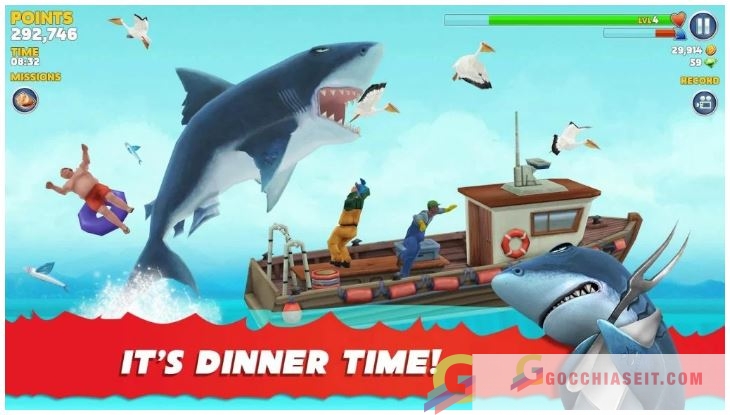  Tải game Hungry Shark Evolution Hack vô hạn tiền, bơi nhanh v9.3.0