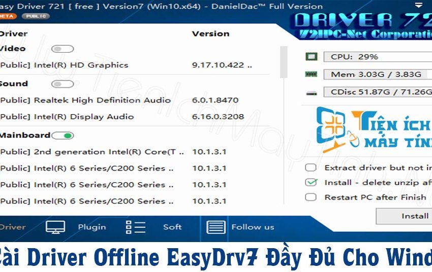  Tải Driver Offline EasyDrv7 Đầy Đủ Cho Windows Mới Nhất