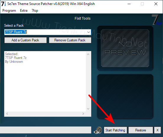 Chọn –> Start Patching