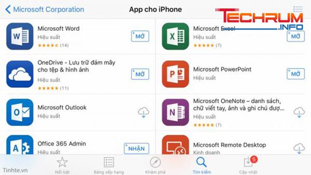 File Excel tải về trên iPhone