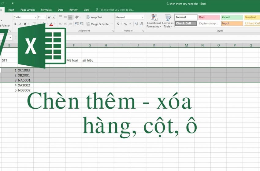  Thủ thuật xoá cột, chèn cột trong Excel nhanh chóng dễ làm